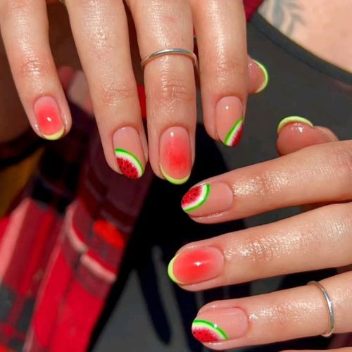 nail art designs summer watermelon